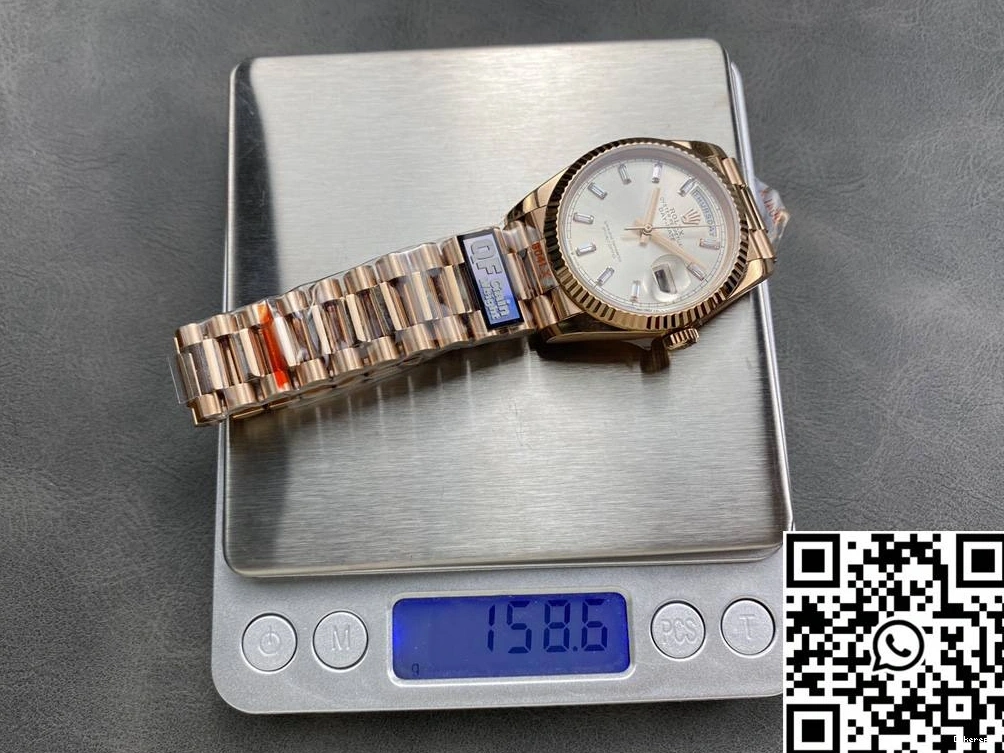 Dial Gold M228235-0004 Factory Silver Rose Date Tungsten v5 Day Rolex Steel QF 0409